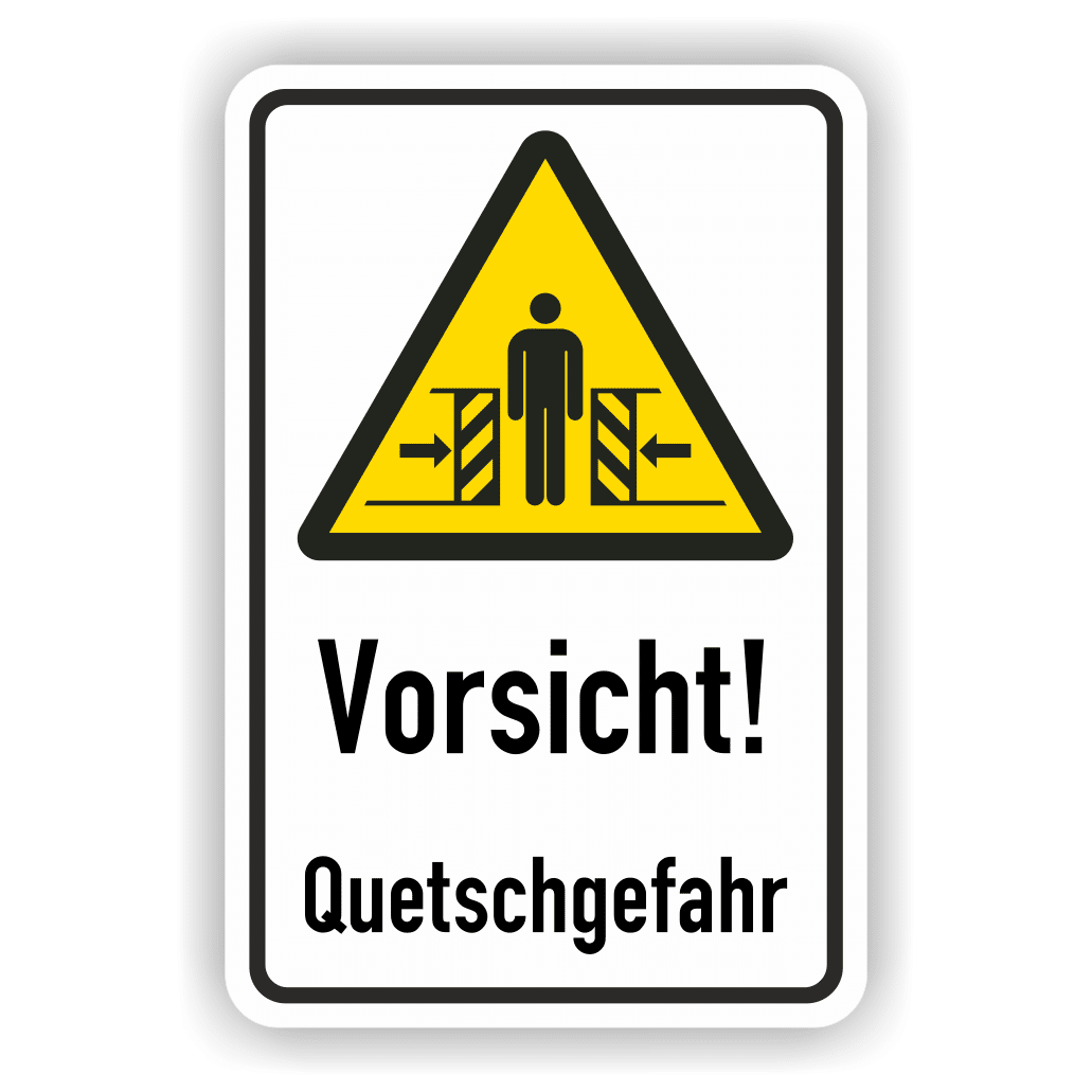 Warnschild -Vorsicht Quetschgefahr-