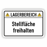 Lagerbereich Stellfläche freihalten