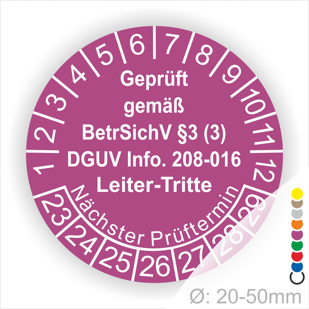 Prüfplaketten Tritte und Leitern