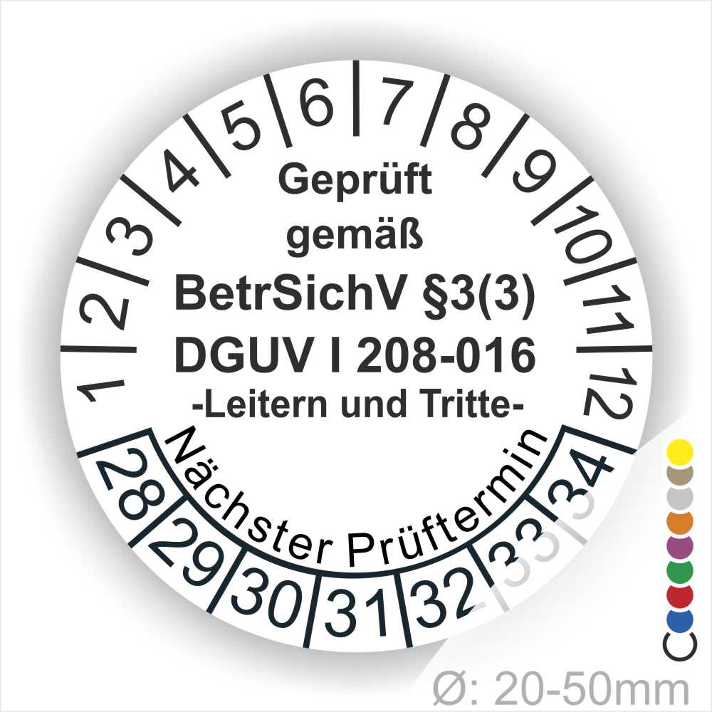 Leitern und Tritte Wartungsplaketten