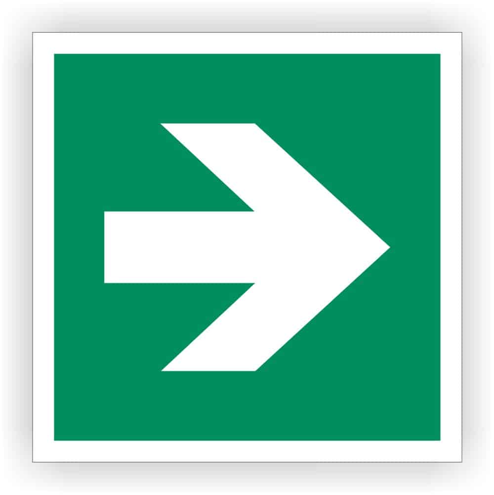 Rettungsweg – Richtungspfeil nach rechts ASR A1.3 DIN EN ISO 7010
