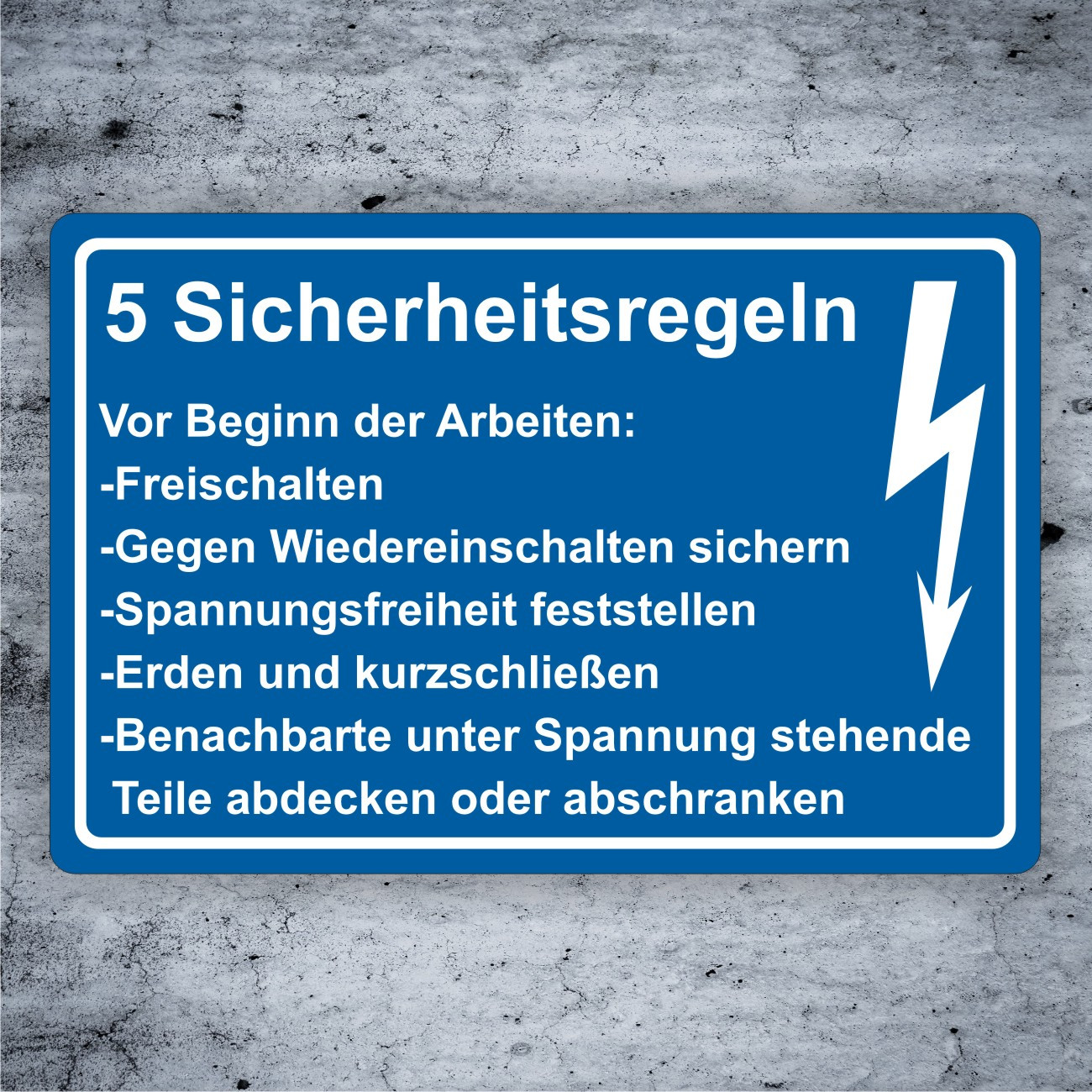 Die fünf Sicherheitsregeln der Elektrotechnik