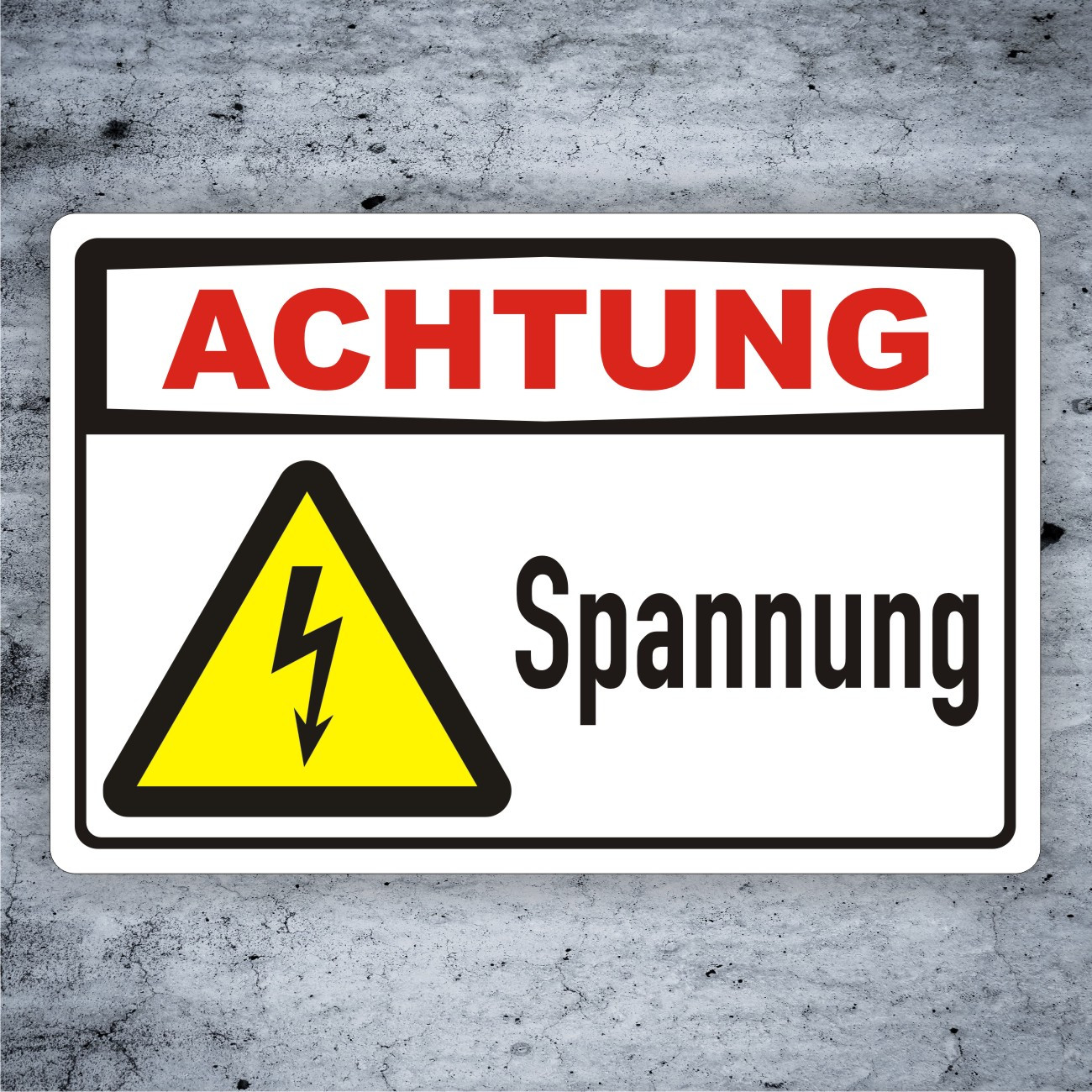 Warn- Schild Achtung-Spannung-Warnhinweis Hinweisschild