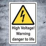Warnschild Elektro High Voltage! Warning danger to life