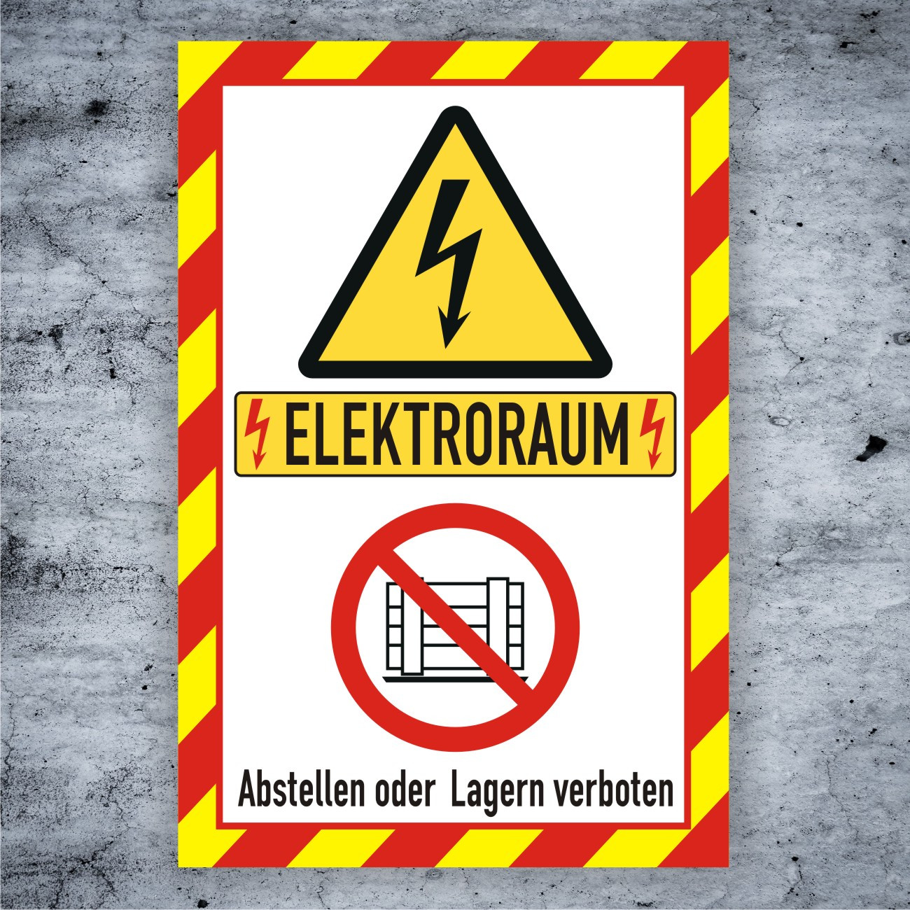 Elektroraum abstellen oder Lagern verboten Warn- Hinweisschild