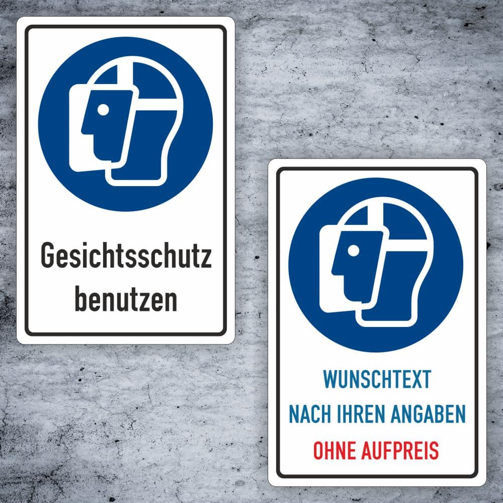 Gesichtsschutz benutzen Kombischild M013 personalisierbar