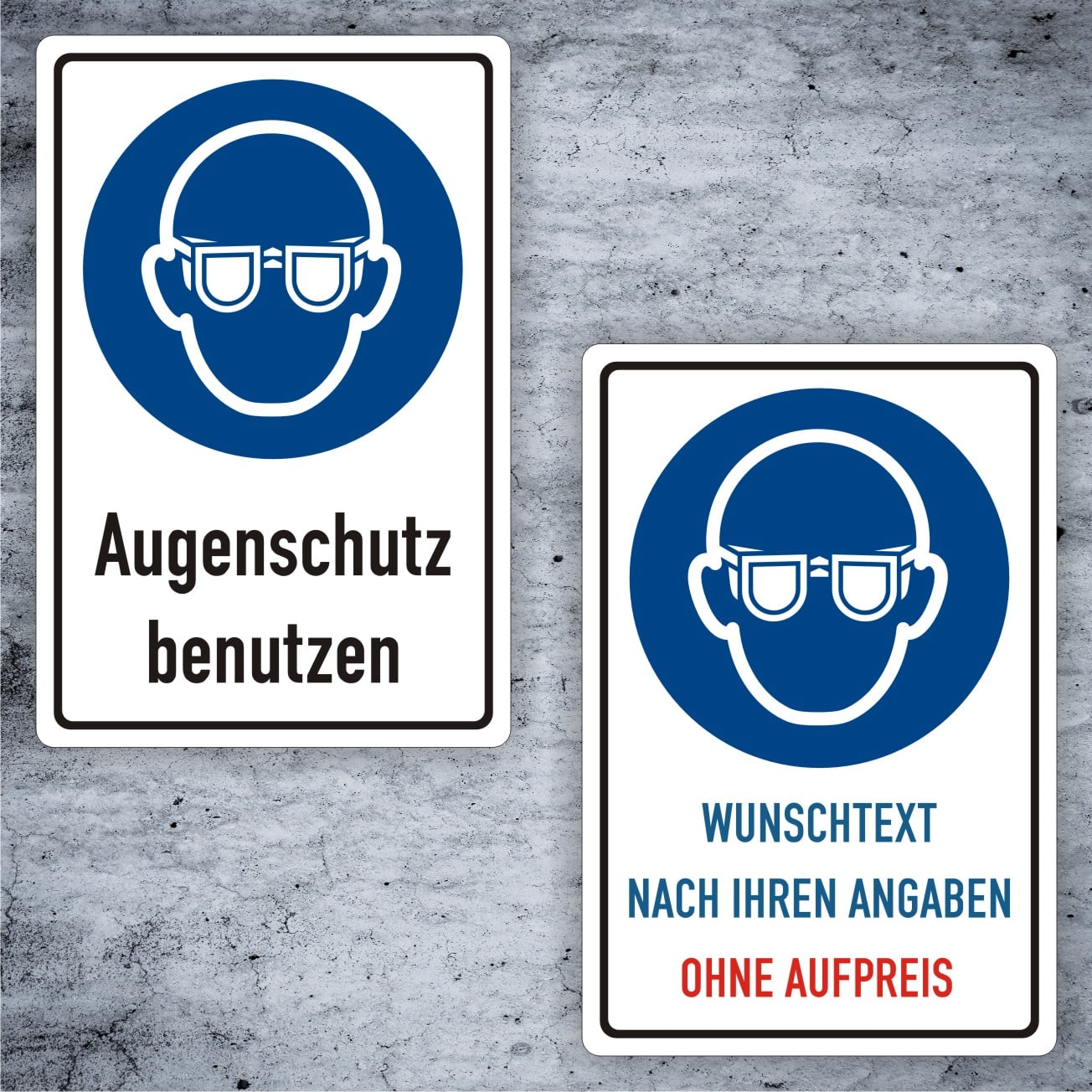 Augenschutz benutzen Kombischild M004 – Alu oder Folie