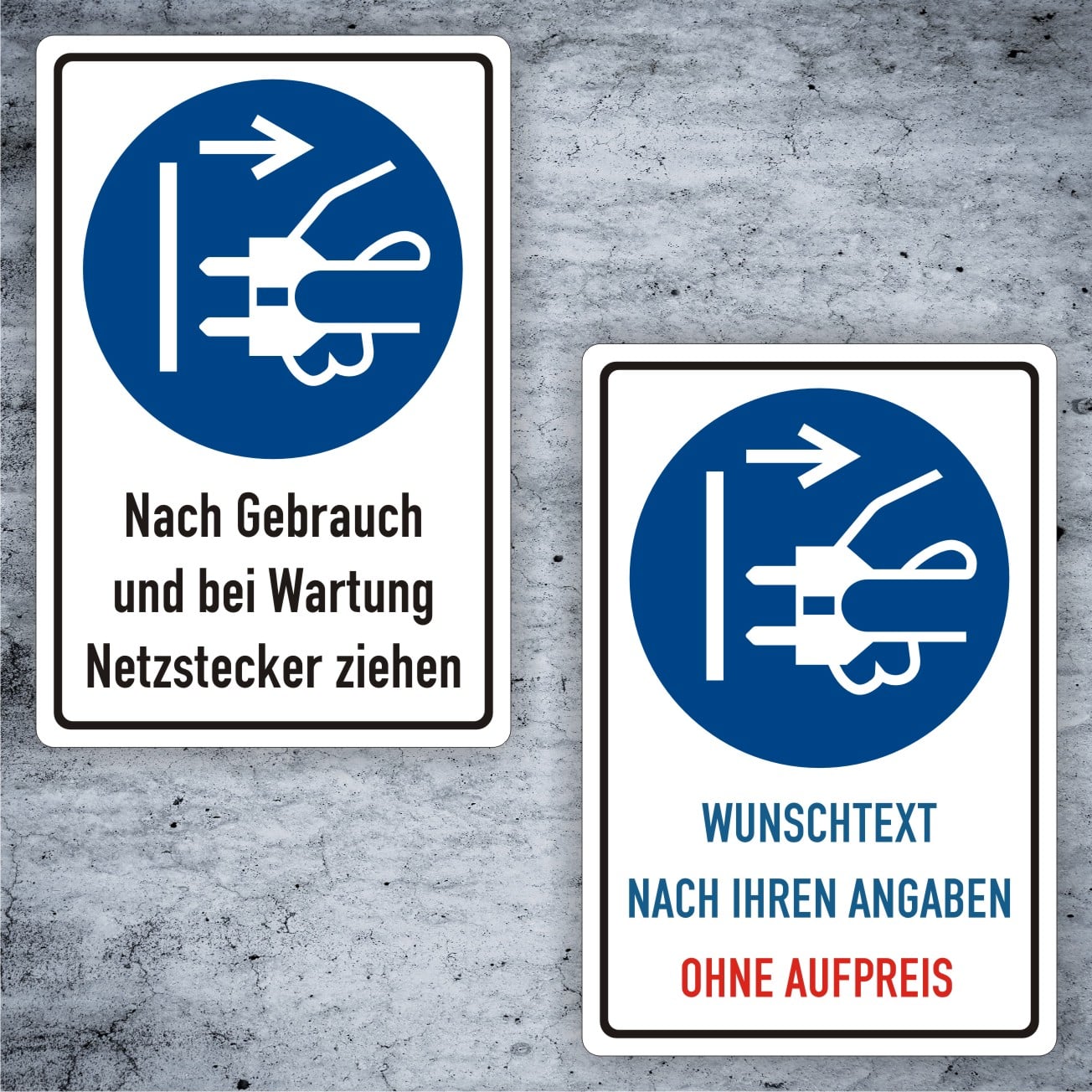 Netzstecker ziehen Kombischild M006 – Sicherheitsschild nach DIN