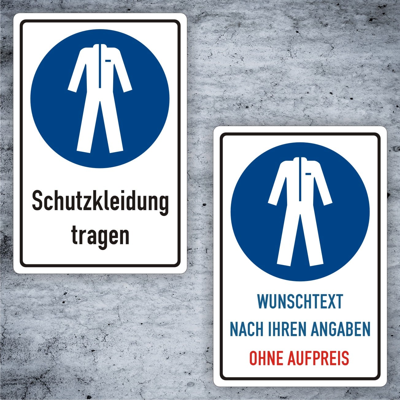 Schutzkleidung benutzen Kombischild M010 – individualisierbar