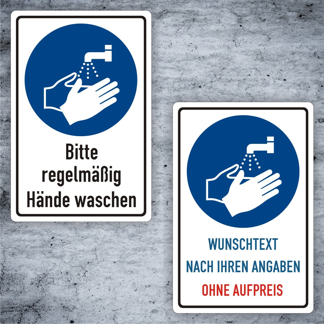 Hände waschen Kombischild M011 individuell konfigurierbar