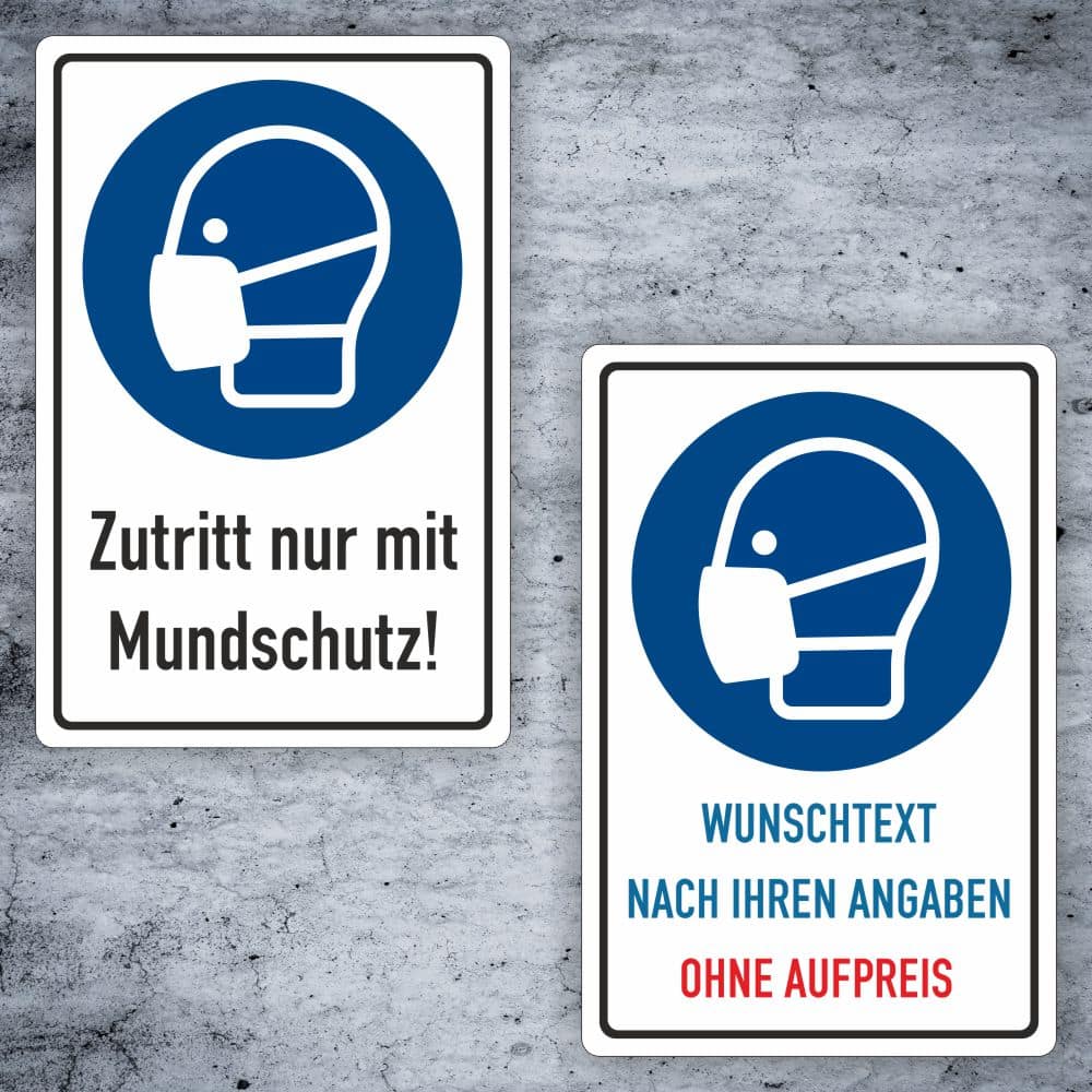 Mundschutz Kombischild M016 – Maske benutzen Kennzeichnung