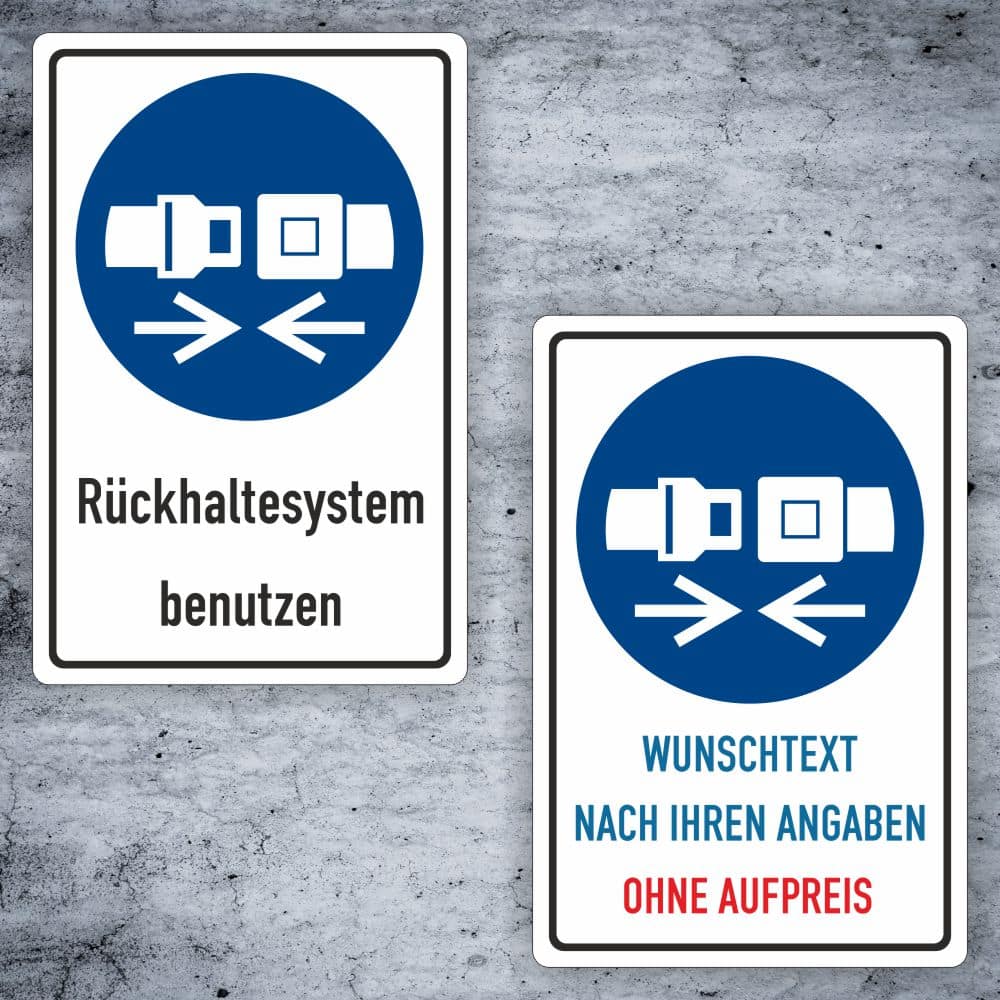 Rückhaltesystem benutzen Kombischild M020 individualisierbar