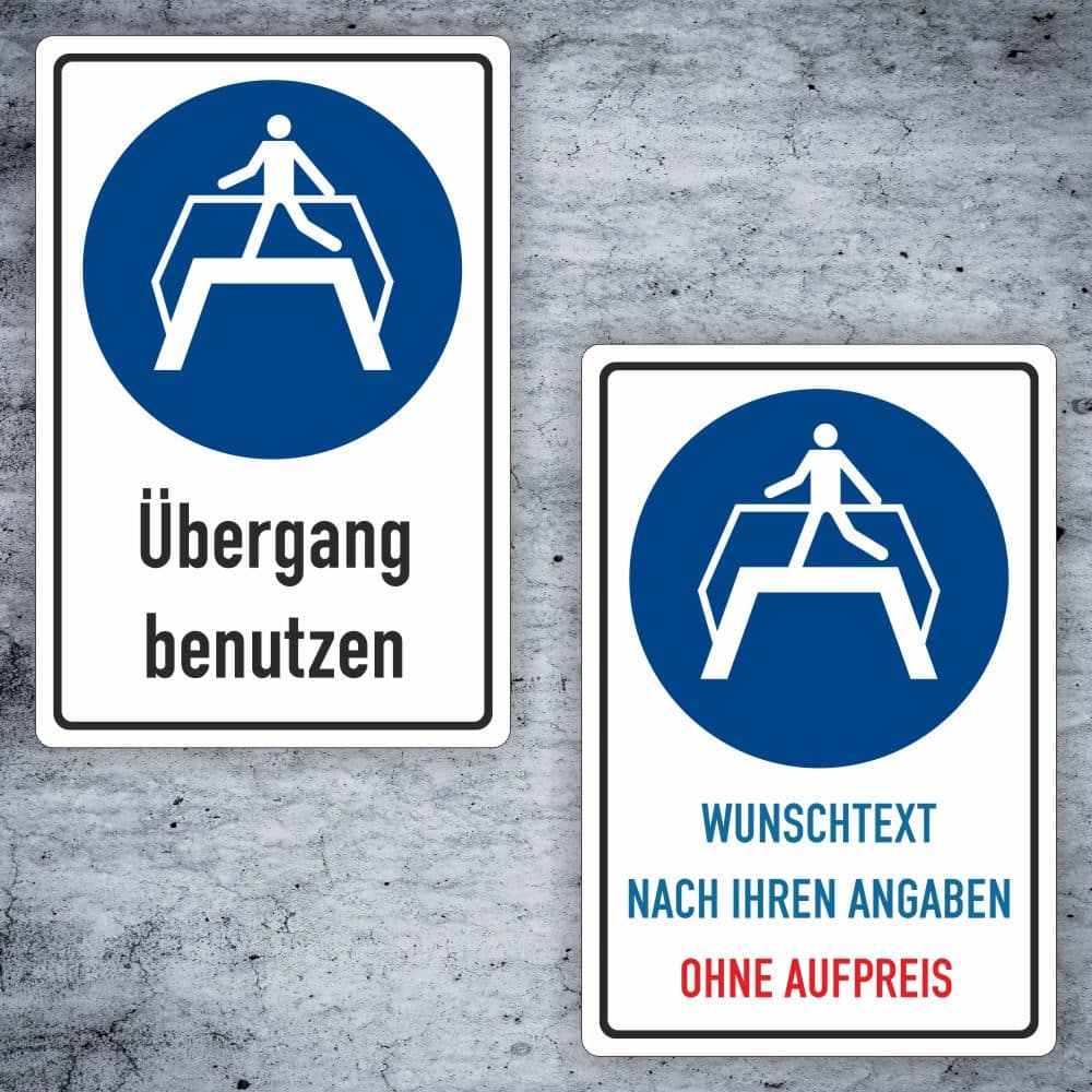 Übergang benutzen Kombischild M023 individualisierbar