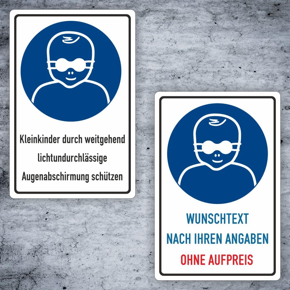 Kombischild M025 zur Augenabschirmung für Kleinkinder – individualisierbar