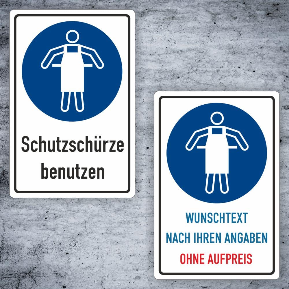 Schutzschürze benutzen Kombischild – individualisierbar M026