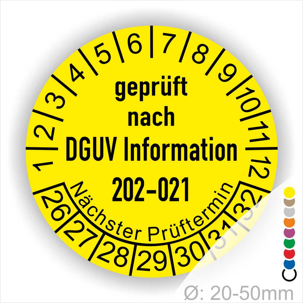 Prüfplaketten DGUV Information 202-021 Sichere Schultafeln