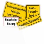 Heizungsschilder