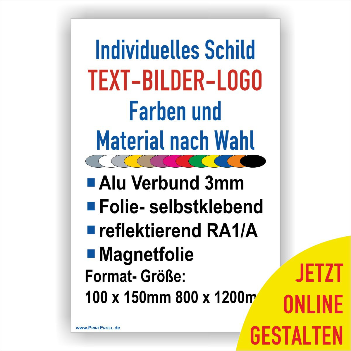 Hochformat Schild personalisiert online gestalten