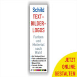 Schild Lang-Hochformat 130x500mm personalisieren