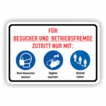 Kombischild für Besuchucher und Fremde Hygiene
