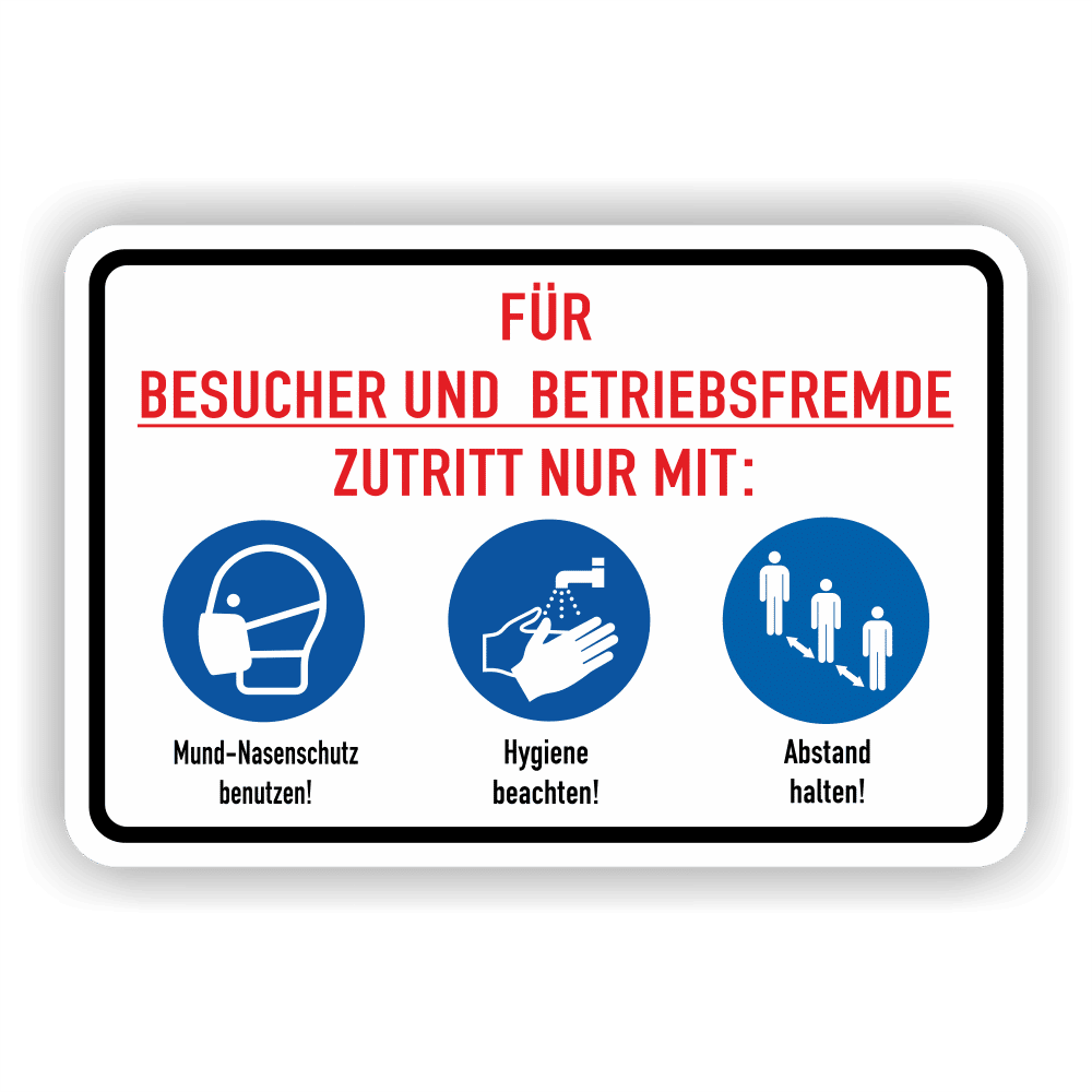 Kombischild für Besuchucher und Fremde Hygiene