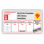 Feuerlöscher Instandhaltungsnachweis mit Firmdaten Logo