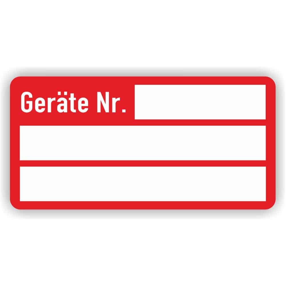 Grätenummer Aufkleber Etiketten Farbe rot