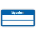 Eigentum Aufkleber Etiketten farbe blau