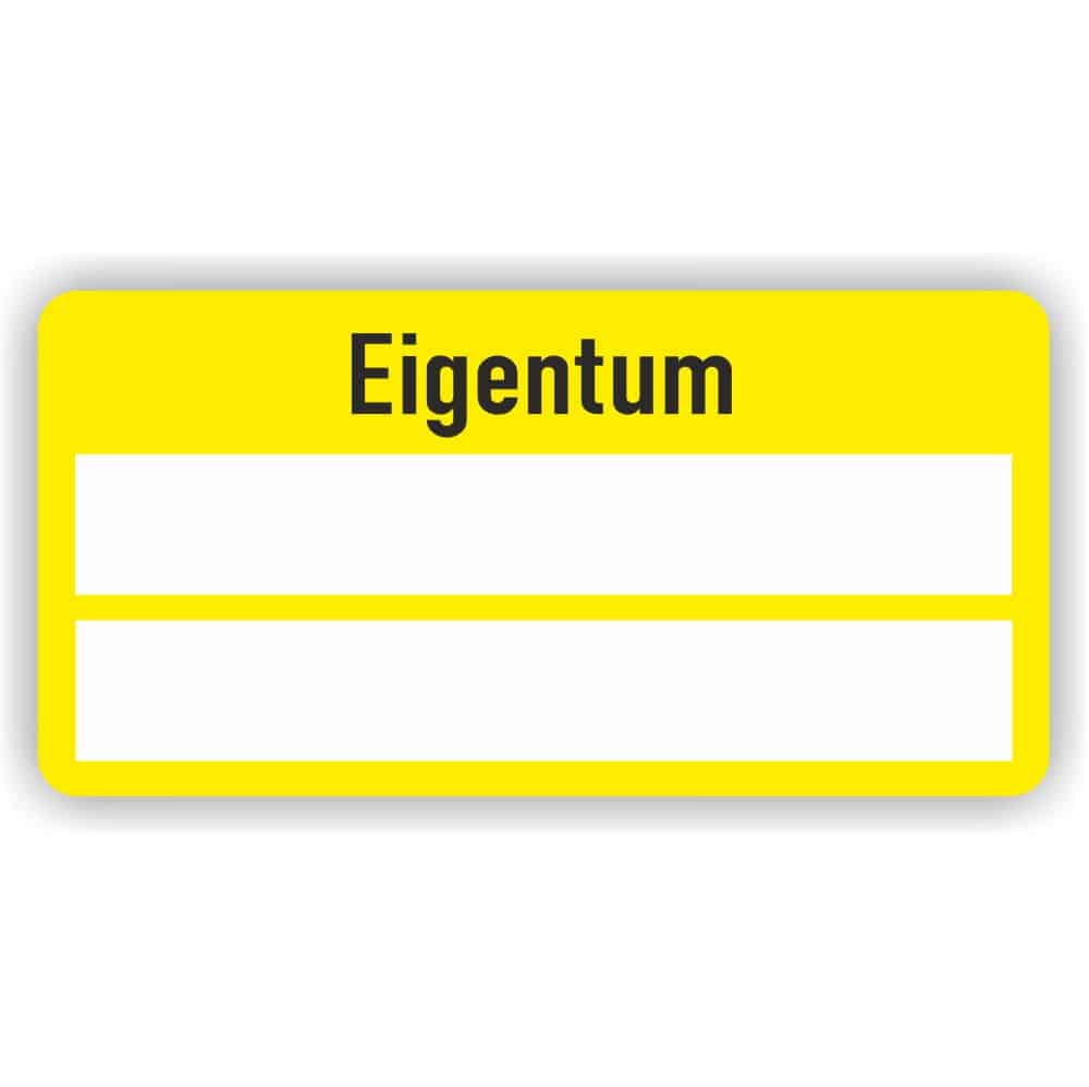 Eigentum Aufkleber Etiketten farbe gelb