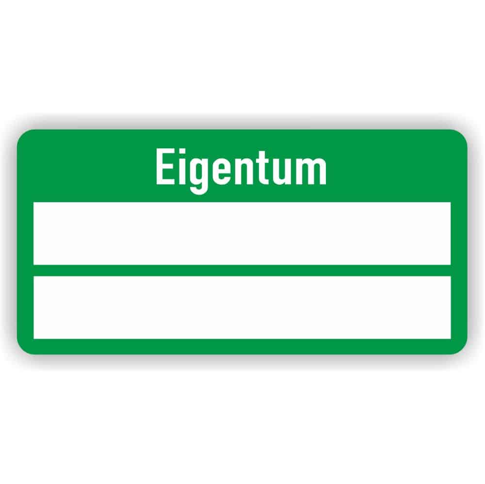 eigentum aufkleber farbe grün