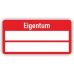eigentum aufkleber farbe rot