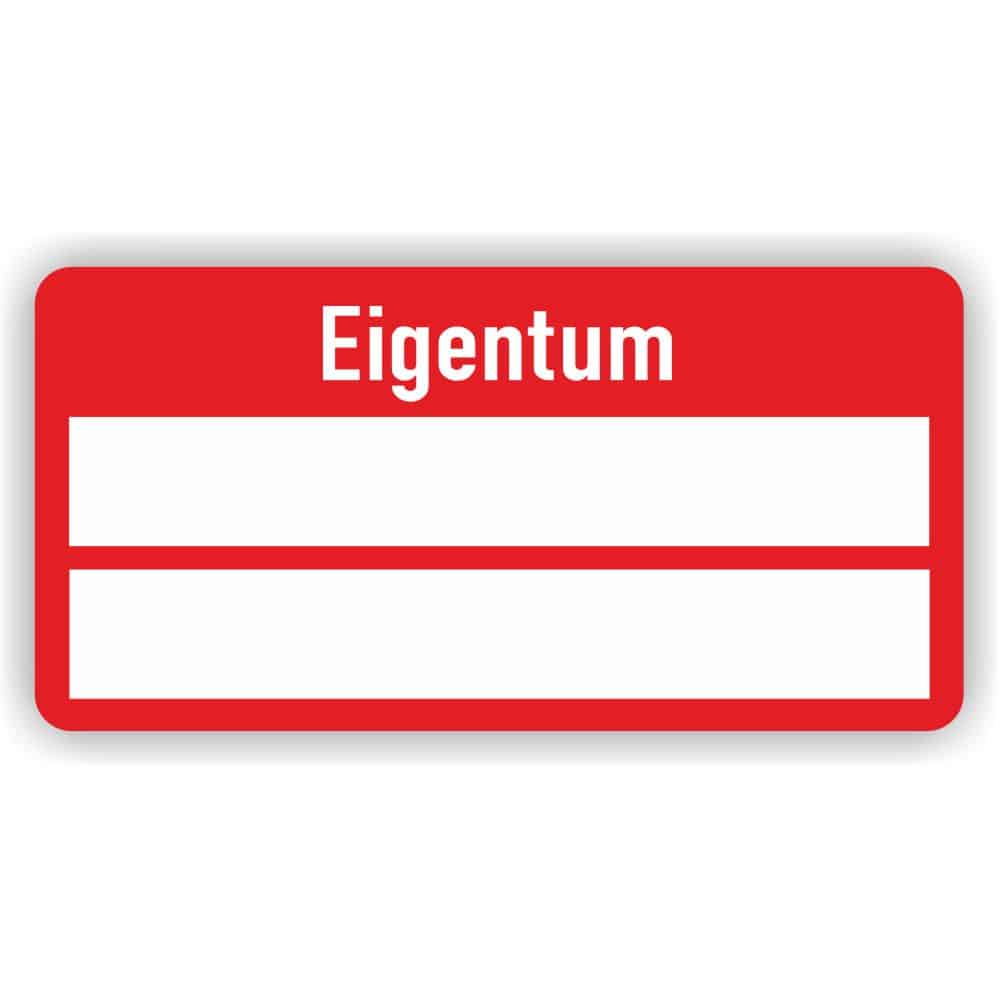 eigentum aufkleber farbe rot
