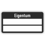 eigentum aufkleber farbe schwarz