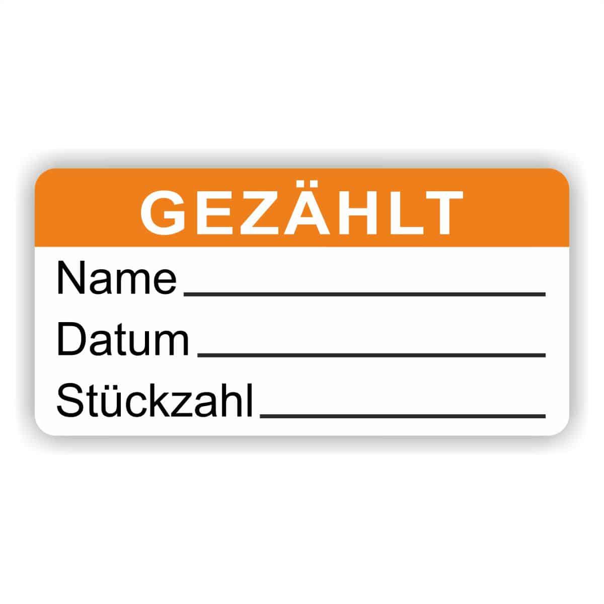 Aufkleber -Gezählt Etiketten zum selber Beschriften farbe orange