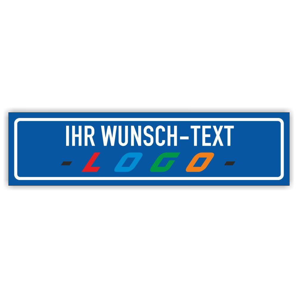 Schild Langformat in verschidenen Farben Individuell
