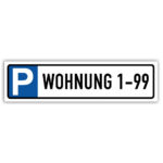 Parkplatzreservierer Parkschild mit Nummer nach Wunsch