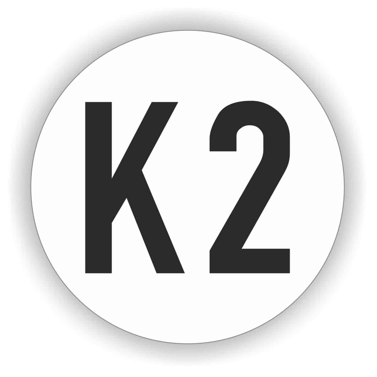 K2 Leiterkennzeichen Aufkleber Ortsveränderliche Betriebsmittel