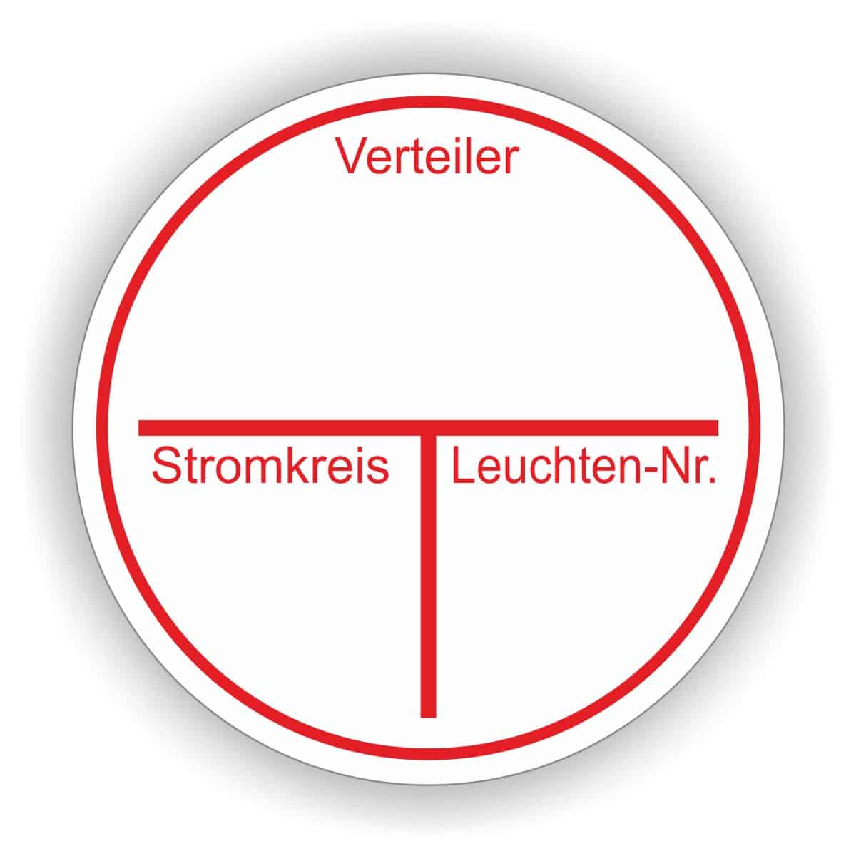 Leuchtennummer Stromkreiskennzeichnung Aufkleber Stromkreisbezeichnung vorgedruckt
