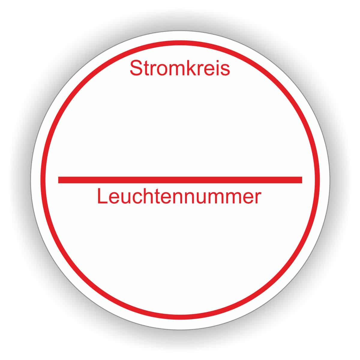 Stromkreis Leuchtennummer Aufkleber Stromkreiskennzeichnung vorgedruckt
