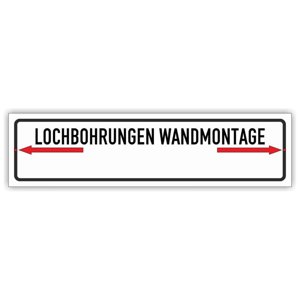Ansicht Lochbohrungen Wandmontage