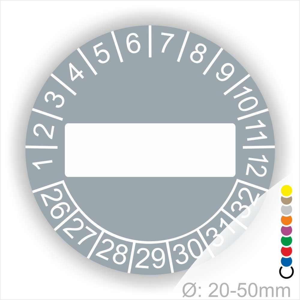 Prüfplakette Neutral mit Beschriftungsfeld – Dokumentenfolie