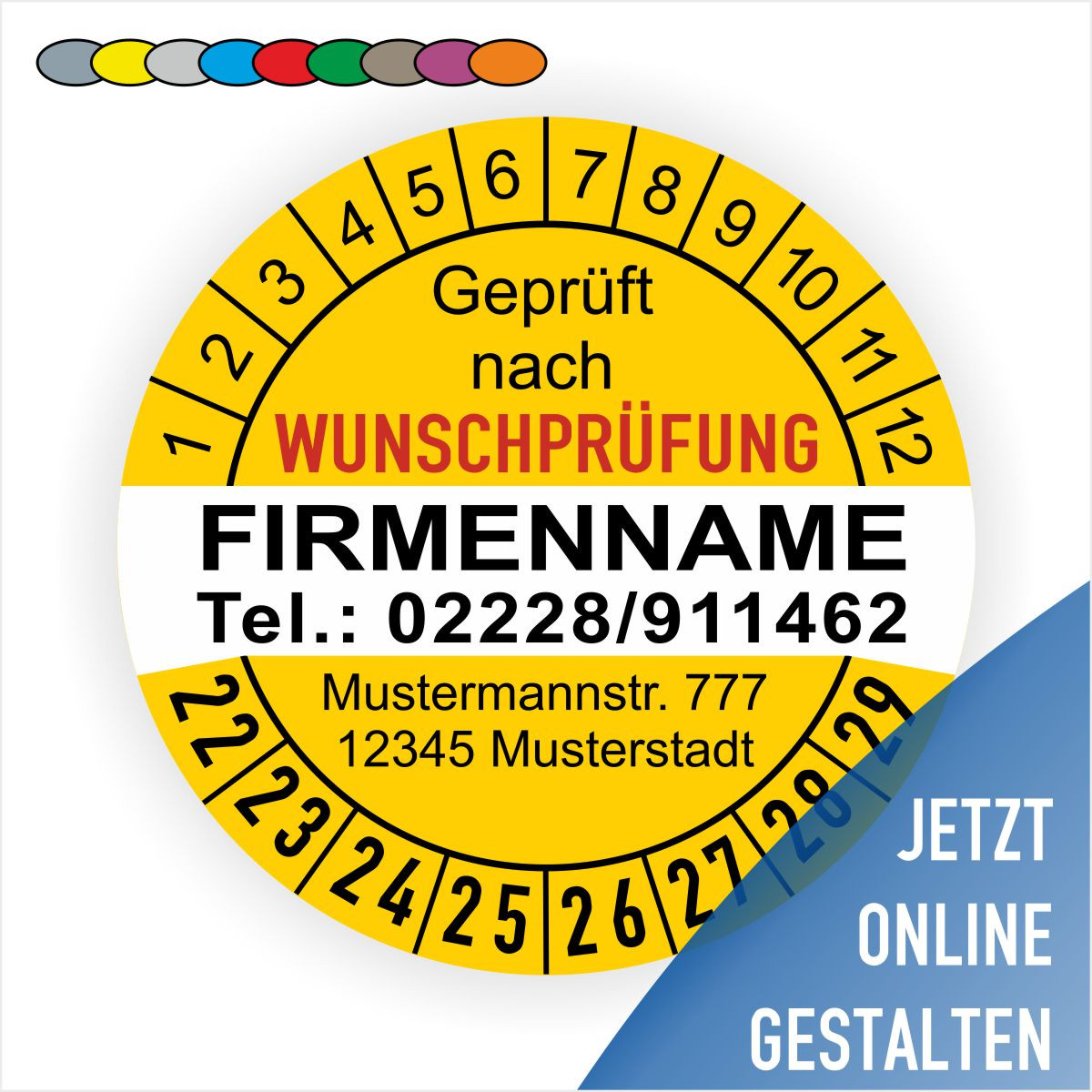 Prüfplaketten designer selber individuell online