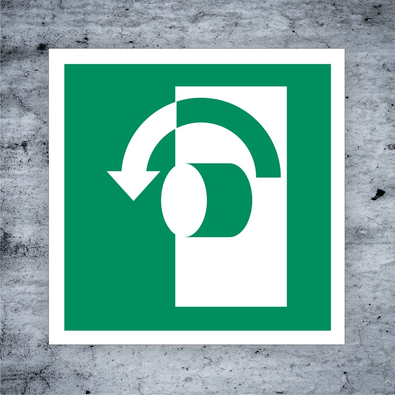 Öffnung durch Linksdrehung ASR A1.3 DIN EN ISO 7010 E018