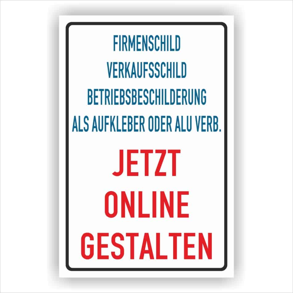 Schild Hochformat online gestalten