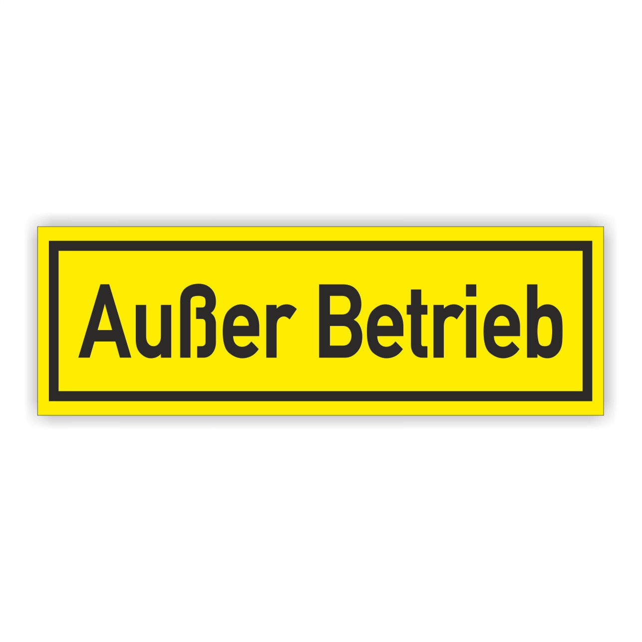 Außer Betrieb Hinweisschild gelb rahmen schwarz