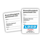 Bremsflüssigket gewechselt Wartungsaufkleber