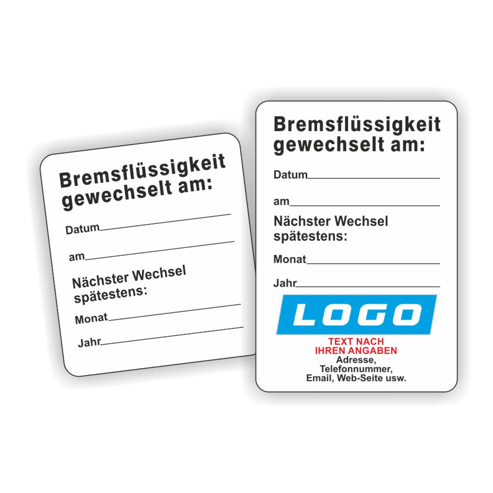 Bremsflüssigket gewechselt Wartungsaufkleber