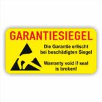Garantie Siegel in gelb