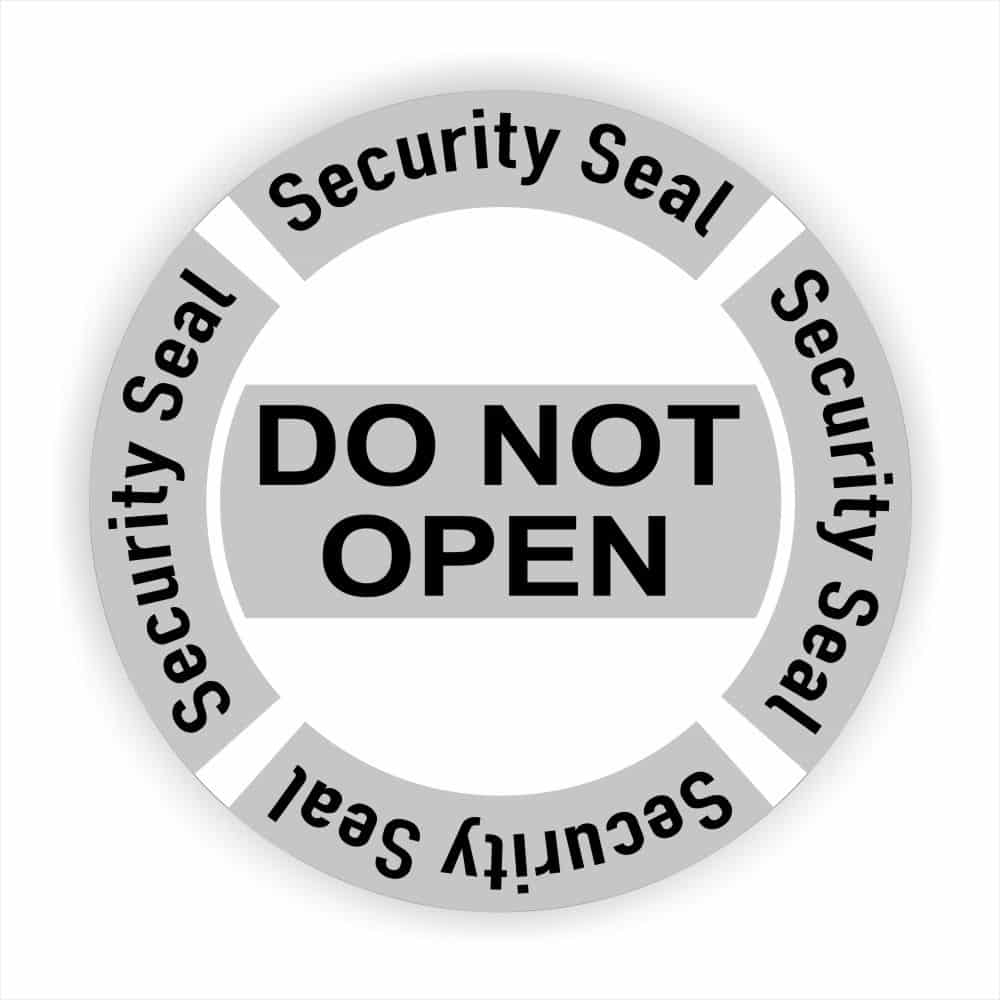 Security Seal Siegel DO NOT OPEN in hellgrau