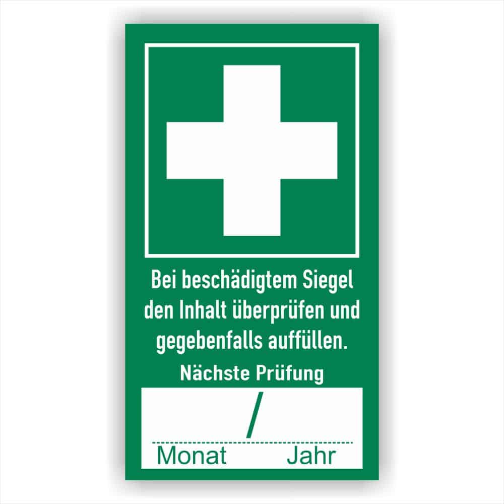 Aufkleber Sicherheitssiegel Erste Hilfe Verbandskasten